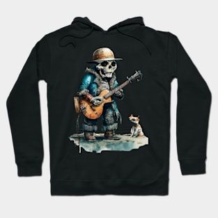 Nature skull Guitar music T-shirt Summer, Vintage, Jazz Hoodie